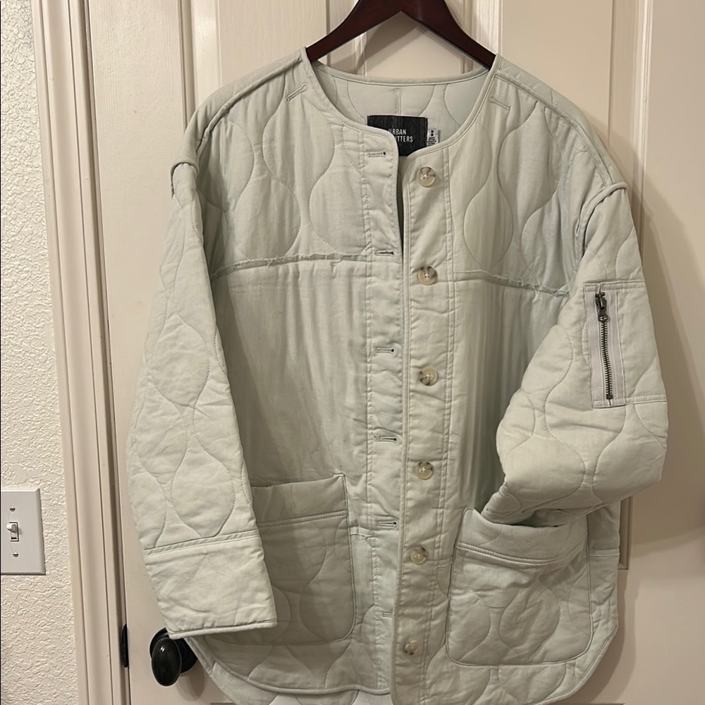 Urban Outfitters Gray Utility Jacket Quilted Hip-Length